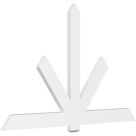 Ekena Millwork Kennewick Architectural Grade PVC Gable Bracket, 84"W x 52 1/2"H x 2"D x 6"F, 15/12 Pitch GBP084X53X0206KEN00